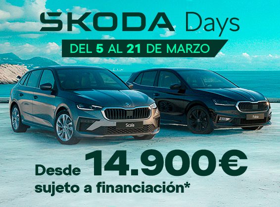 SKODA DAYS DEL 5 AL 21 DE MAYO DESDE 14.900€
