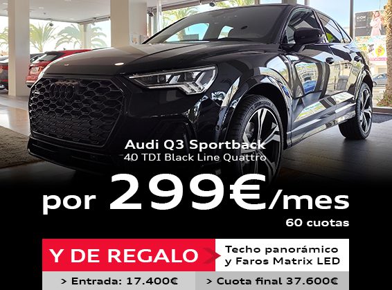 AUDI Q3 SPORTBACK 40TDI BLACK LINE QUATTRO S TRONIC POR SOLO 299€ AL MES