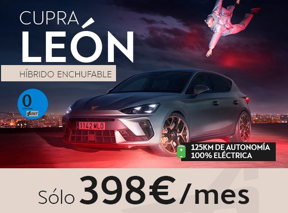 CUPRA LEÓN HÍBRIDO ENCHUFABLE POR SOLO 398€ AL MES - ENTRADA: 4.500€