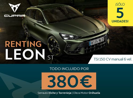 CUPRA LEÓN SPORTSTOURER RENTING CON ENTREGA INMEDIATA POR 380€/MES + IVA