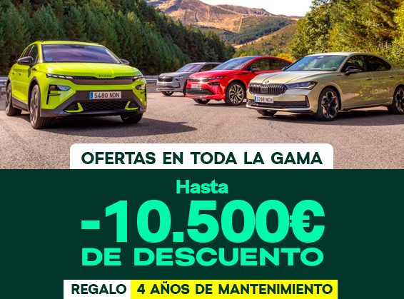 GAMA SKODA CON HASTA 10.500€ DE DESCUENTO Y REGALO DE 4 AÑOS DE MANTENIMIENTO