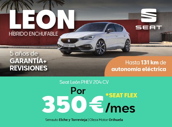 SEAT LEÓN HÍBRIDO ENCHUFABLE POR 350€ AL MES - ENTRADA: 4.350€