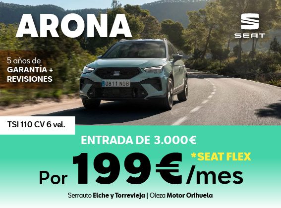 NUEVO SEAT ARONA POR 199€ AL MES - ENTRADA: 3.000€