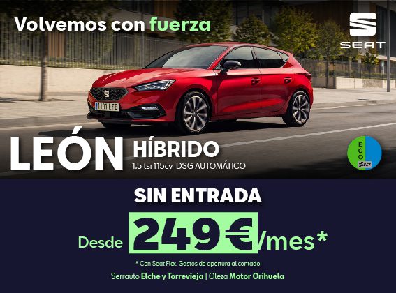 SEAT LEÓN eTSI 115CV DSG DESDE 249€ AL MES - SIN ENTRADA